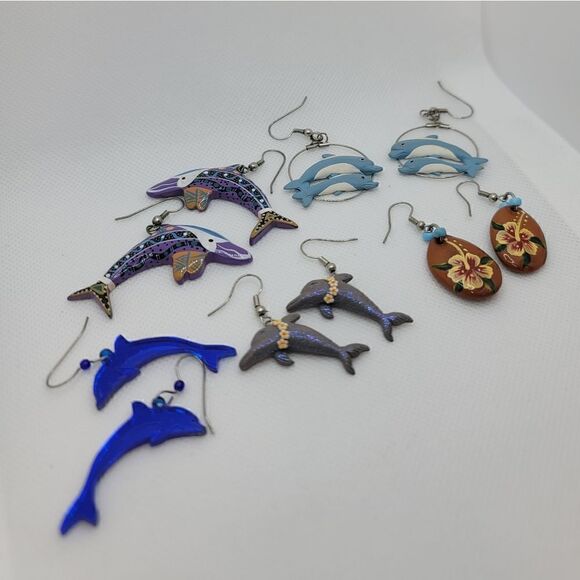Dolphin/Tropical Earring Lot  - Picture 2 of 7